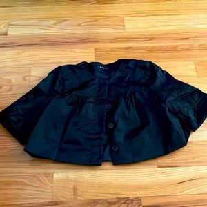 Theory Short Sleeve Cropped Black Cardigan Jacket, size Small.